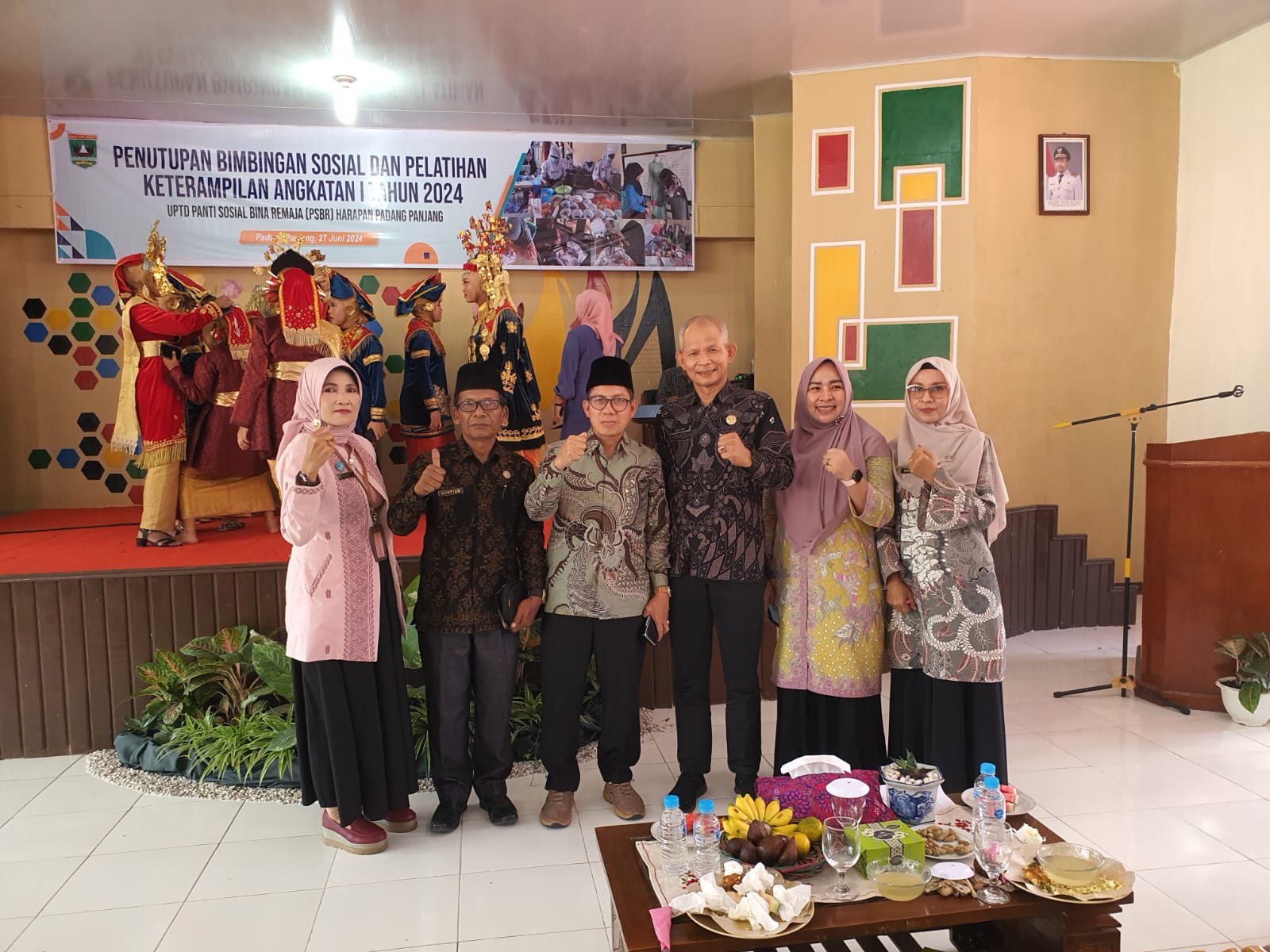 Dinas Sosial mengahdiri Penutupan bimbingan sosial dan pelatihan keterampilan angkatan 1 Juni 2024 di UPT Panti Sosial Bina Remaja (PSBR) Harapan Padang Panjang